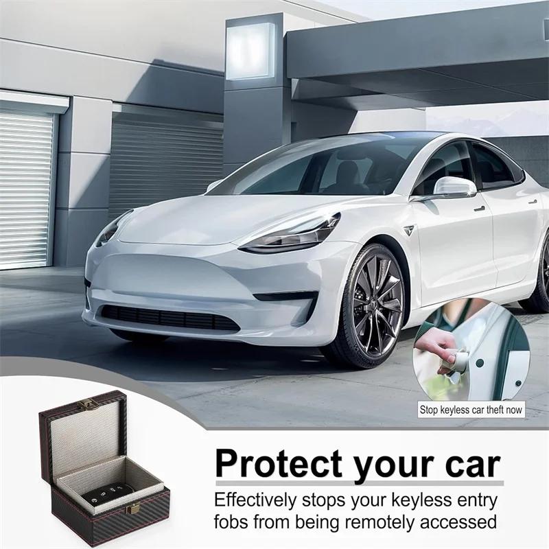 Mobile Phone Car Keyless Signal Blocker Anti-Theft Faraday Box Key Fob Protector Radiation-proof Safety Auto Storage Box