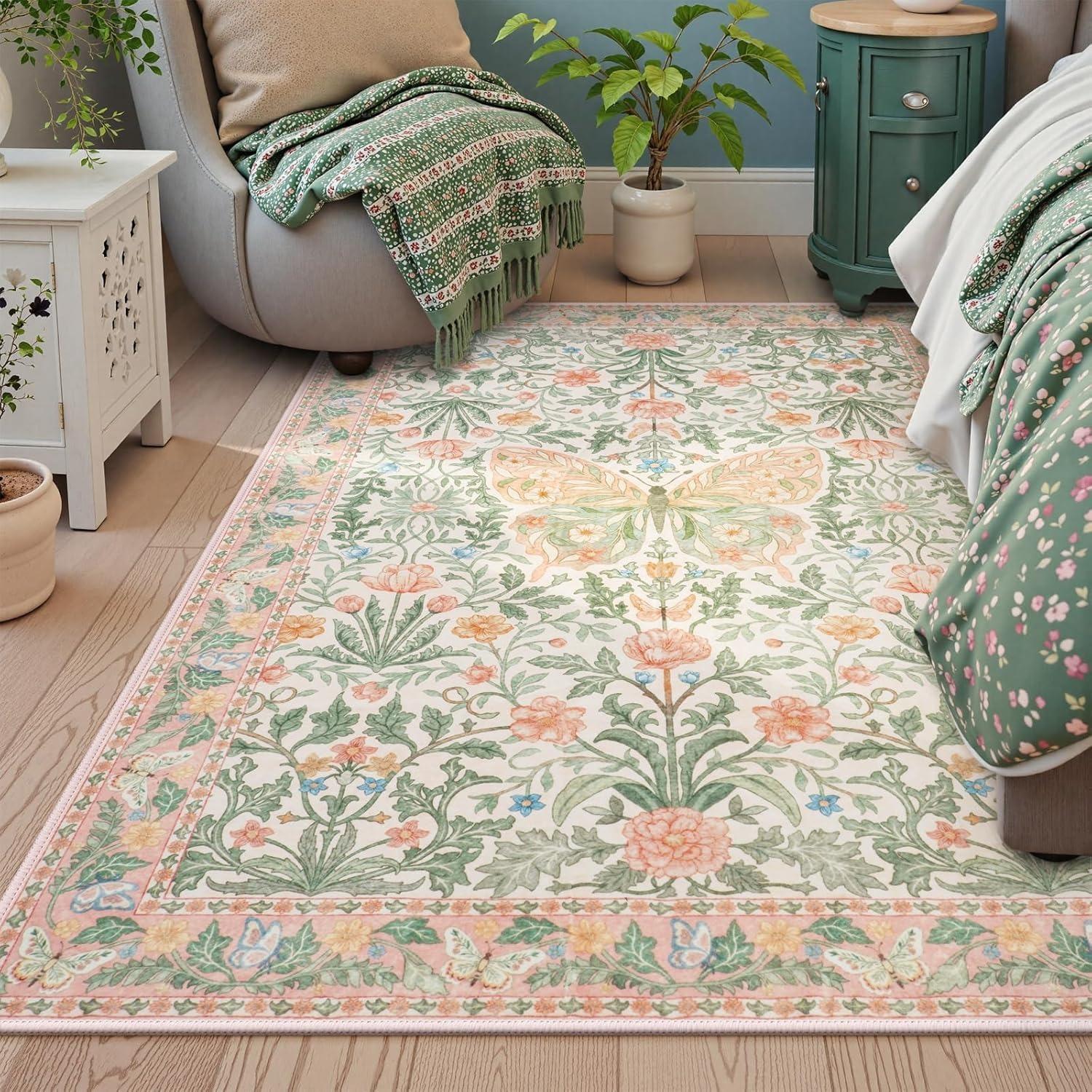 

Soft Anti-Slip Floor Mats for Bedroom Living Room Comfortable Home Decor Non-Slip Rug Easy to Clean Durable Mat 60*90cm