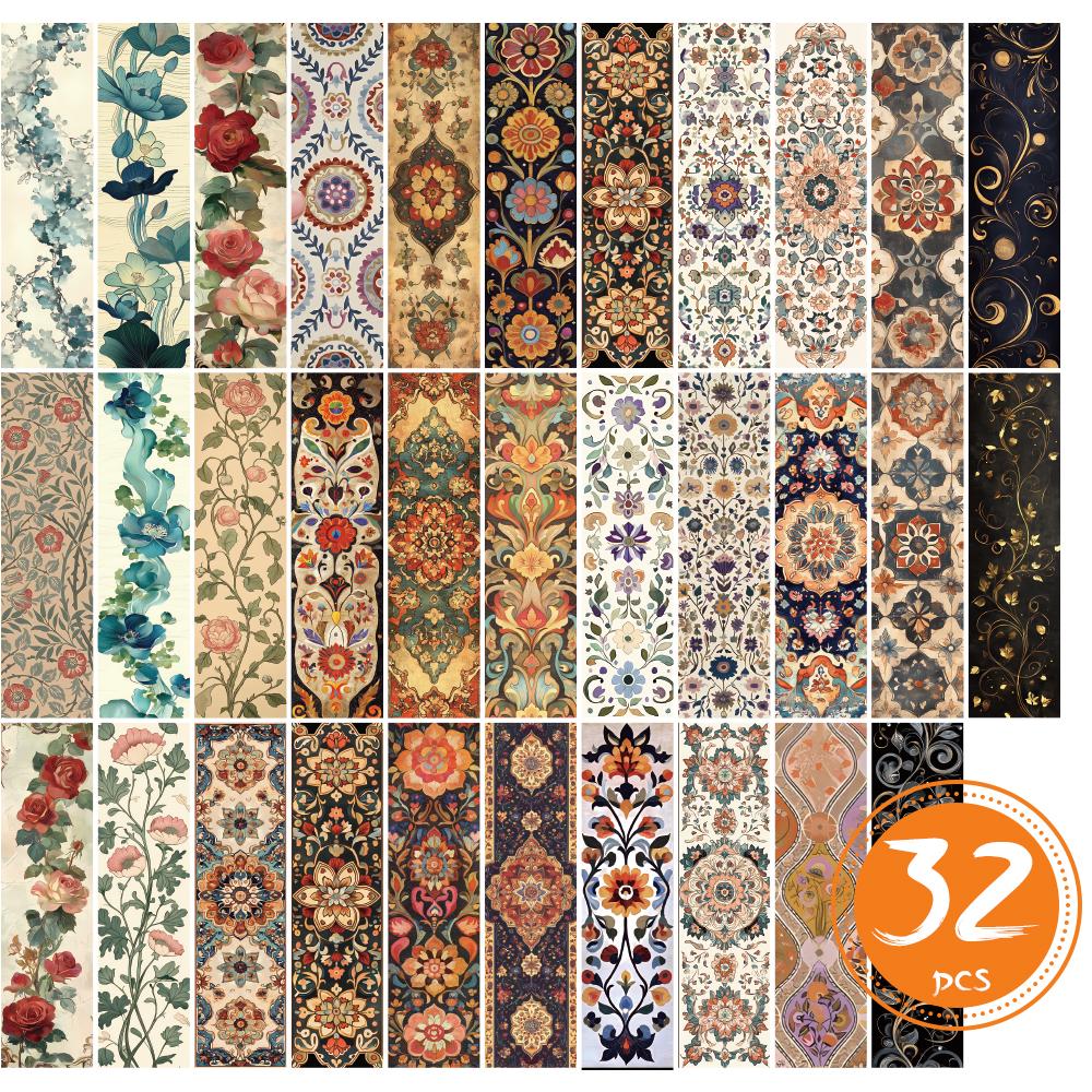 

32 pcs, Vintage Classic Floral Bookmarks for Teachers, Readers and Lovers, Bookmarks, Gifts, Party, Birthday