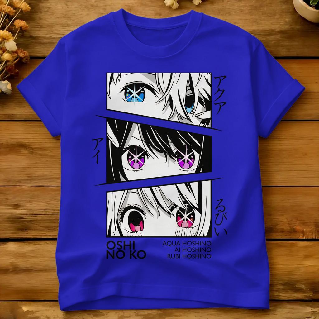 Anime Ai Hoshino Girl Eye Color T Shirt Beach Oshinokos 100 Cotton Tshirts For Unisex Casual Tee Shirt Short Sleeve Vintage Top