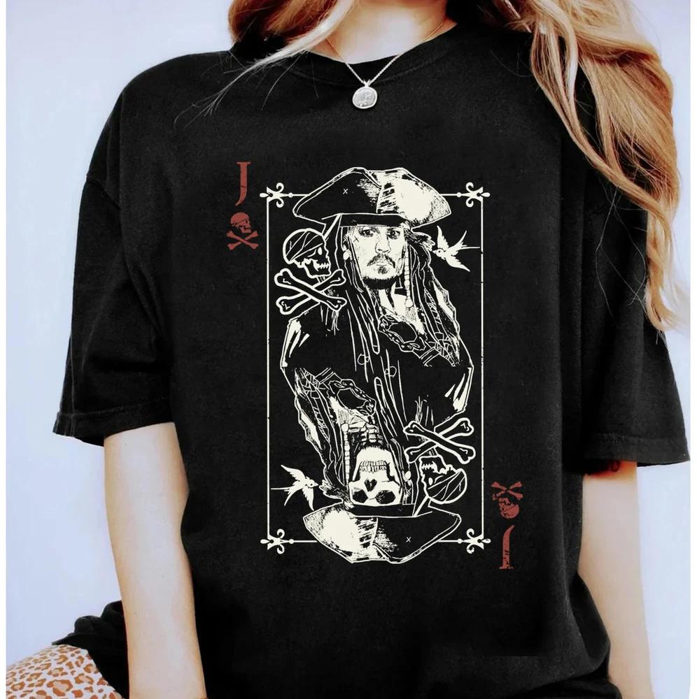 Jack Sparrow Playing Card Pirates Of The Caribbean TShirt S
