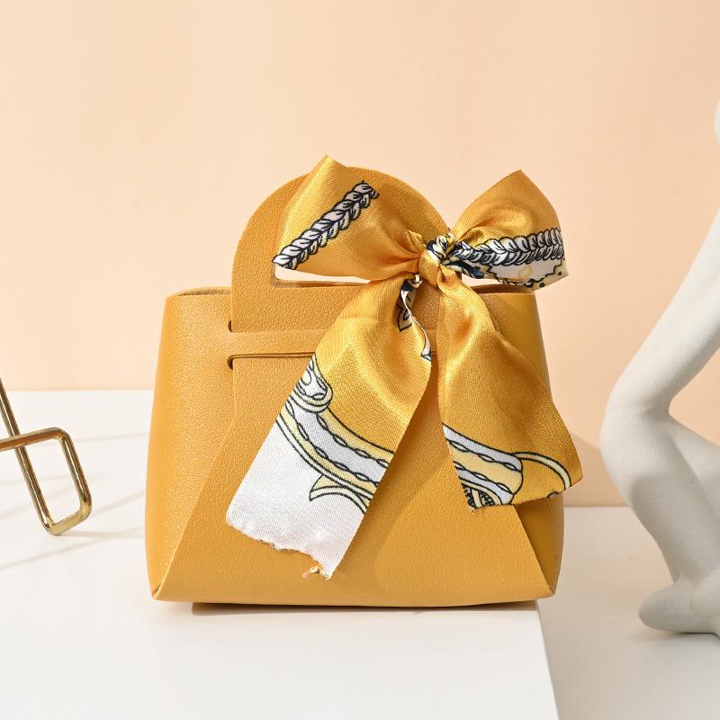 20 Stück Leder Geschenkbeutel Schleife Verpackungsbeutel Hochzeitsgeschenk Verteilungsbeutel Süßigkeiten Verpackungsbox Rosa Mini-Handtasche