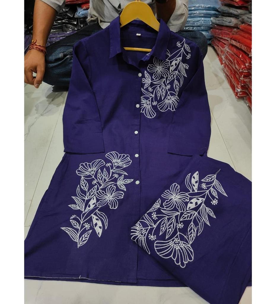 Indian Designer Kurta Pant Cord Set Women Bollywood Top Tunic Cotton Kurti Pure Dress