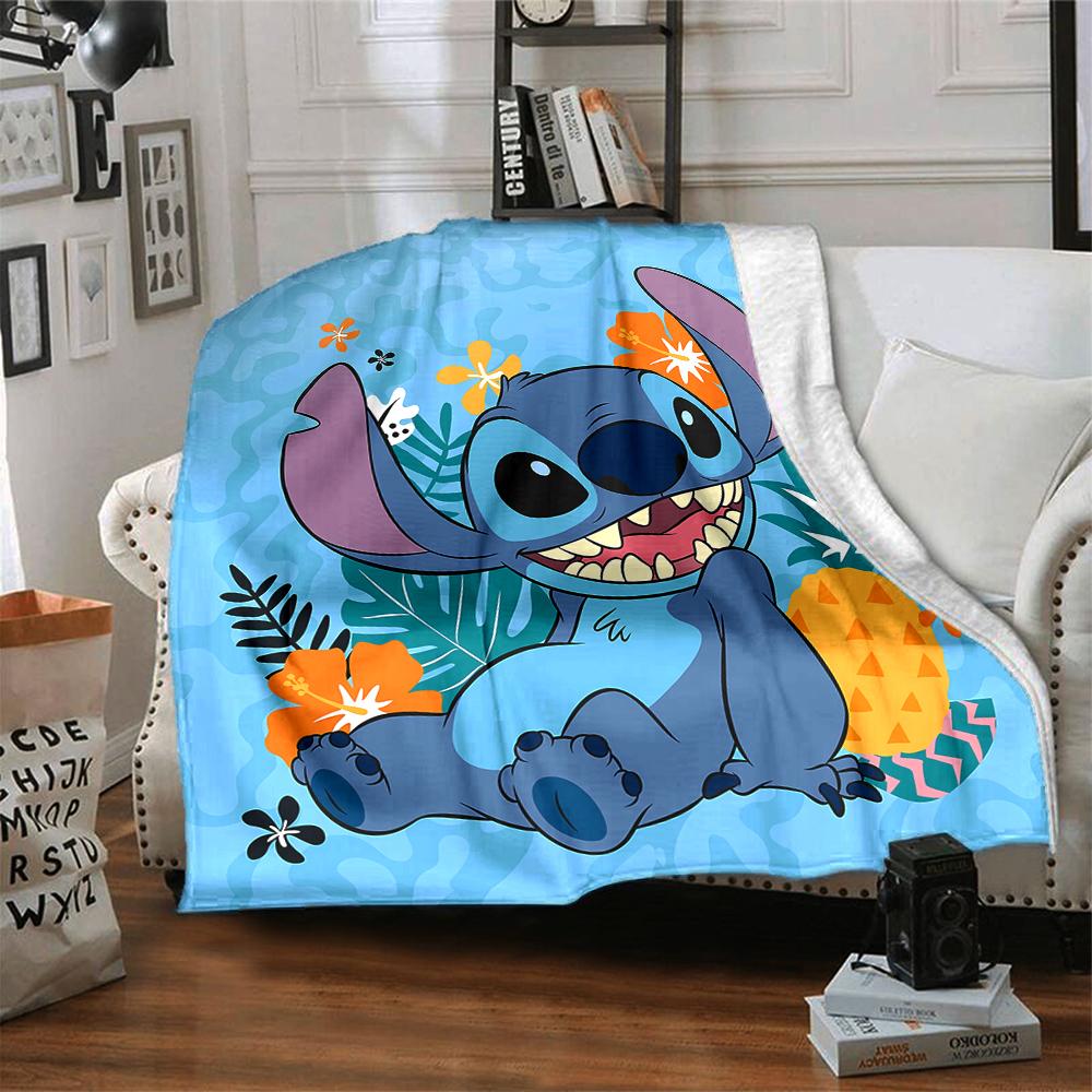1Pc Lilo Stitch Tropical Adventure Blanket For Couch Bed Plush Cozy Fuzzy Blanket Super Soft Warm Blankets For Fall And Winter 091884