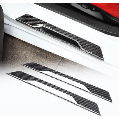 CHEAYAR Car Inner Door Sill Cover Scuff Plate Trim Sticker Compatible with Corvette C8 Stingray 2020-2023, Door Sill Guard Trim Sticker, Soft Carbon