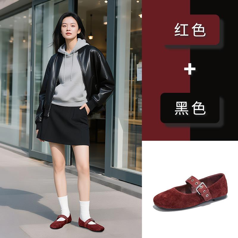First layer sheepskin insole shallow mouth Mary Jane shoes women's 2025 autumn new models not tired feet fashion single shoes ballet women's shoes