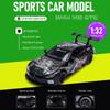 1:32 BMW M8 GTE 320I Car Model Toy Door Opened Sound Light Pull Back Alloy Body Rubber Tires Racing Cars Boy Collection Gift