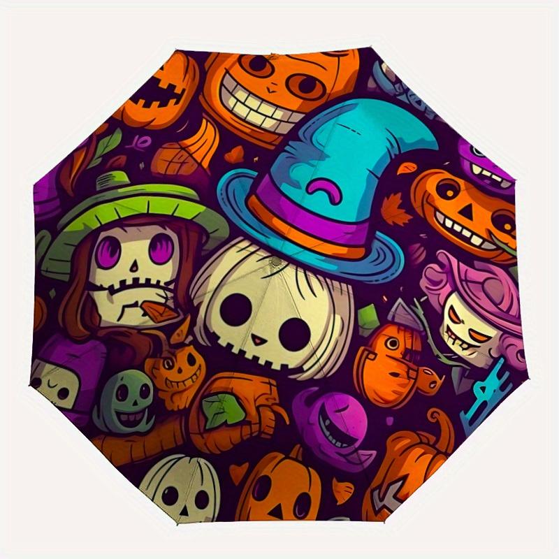 

1pc Halloween Decorations Automatic Open/close Folding Umbrella, Compact Portable Travel Umbrella,Durable Construction yy250814142