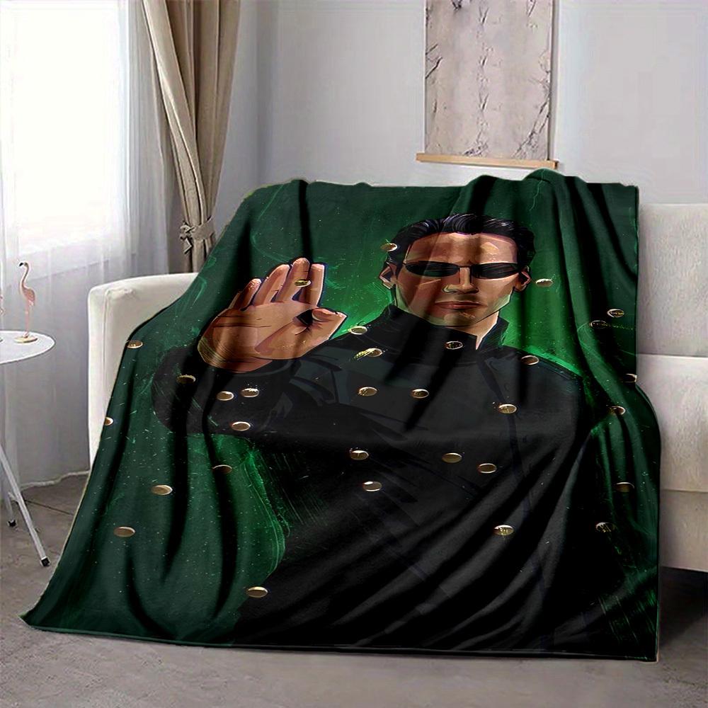 1 Stück Matrix, Neo Decke Leichte Flanelldecke zum Werfen für Sofa, Bett, Reise, Wohnzimmer, Büro, Couch, Stuhl und Bett
