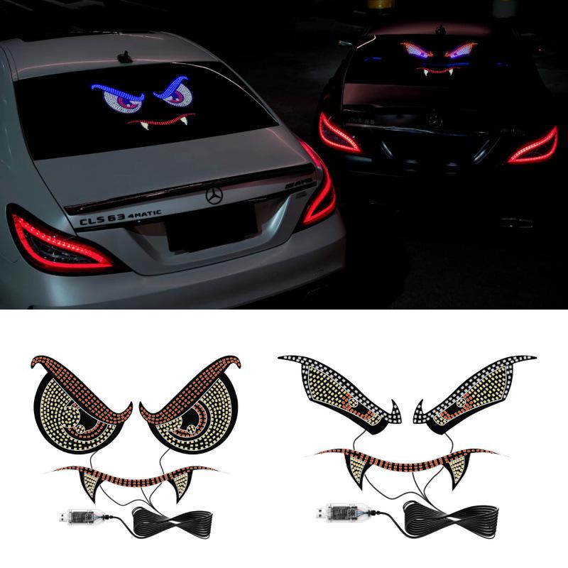 Світлодіодна USB-лампа для автомобіля «Око вампіра-демона» - Сигнальна лампа з виразом на задньому склі