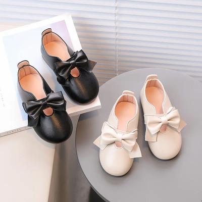 Pantofi din Piele pentru Copii cu Fundă Vârf Rotund Culoare Uni Moi Pantofi Casual pentru Copii Fete Dulci Prințesă Pantofi Balerini Mocasini
