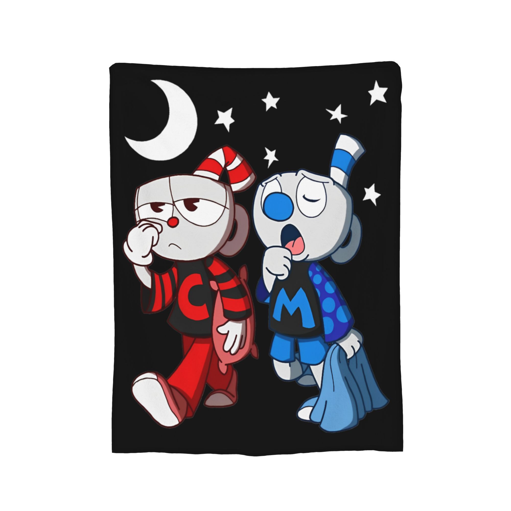 

Cartoon Cuphead and Mugman Game Blankets Velvet Autumn/Winter Multifunction Warm Throw Blanket for Bedding Office Bedspread 30x40in