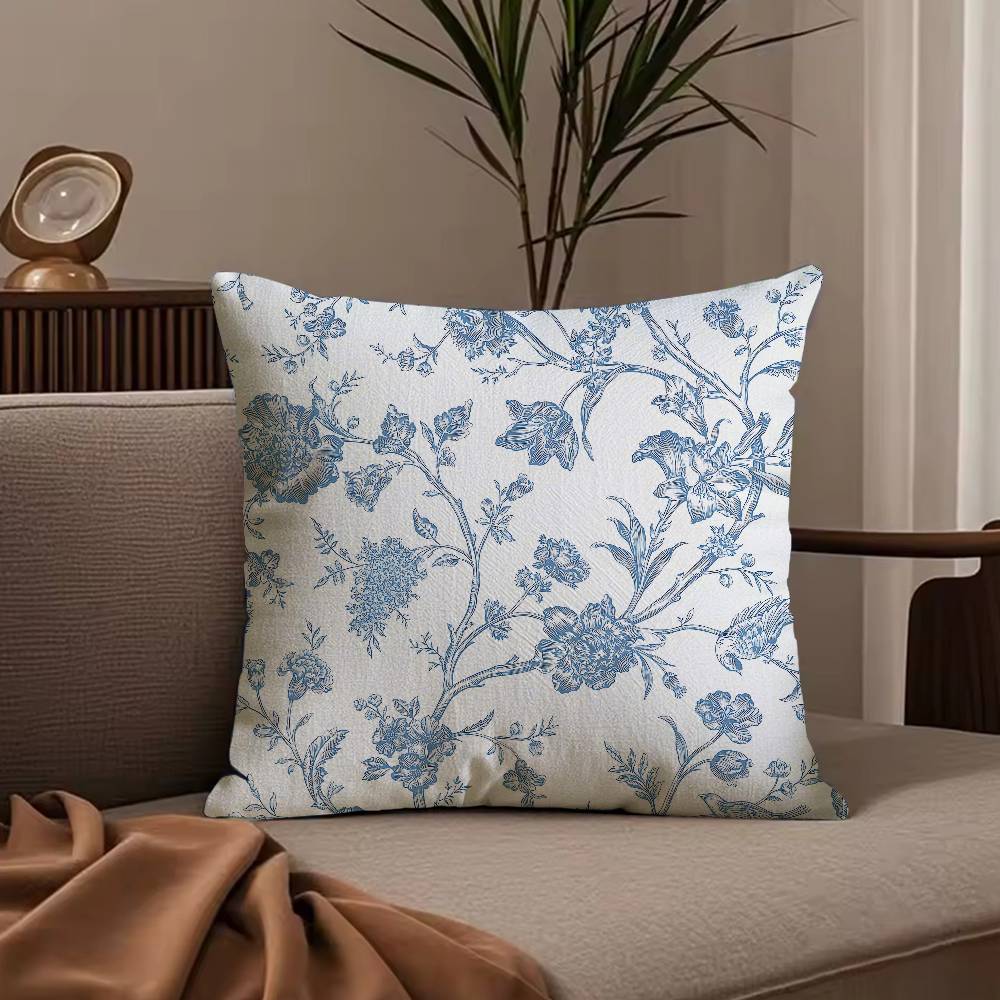 ART K-Kimono Fabric Pillow Case Anti-dustmite Pillowcase Invisible zipper silky short plush Sofa cushion cover