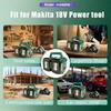 4/6-Slot Battery Holder for Makita 14.4V 18V Portable and Rugged Case Compact Organizer for Tool Bags Job Sites Quick Access