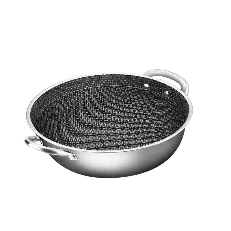 Wutuo Stainless Steel Honeycomb Non-stick Wok