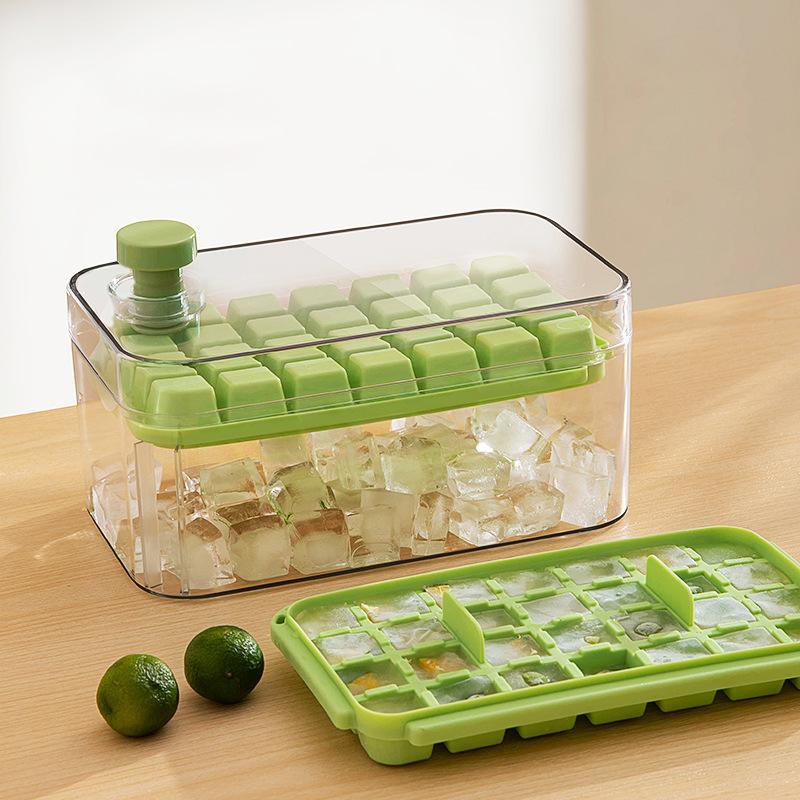 28 Grid Silicone Ice Cube Tray Mould With Lid Shovel Storage Box Remove With One Click Ice Maker DIY Whiskey Cocktail Tools