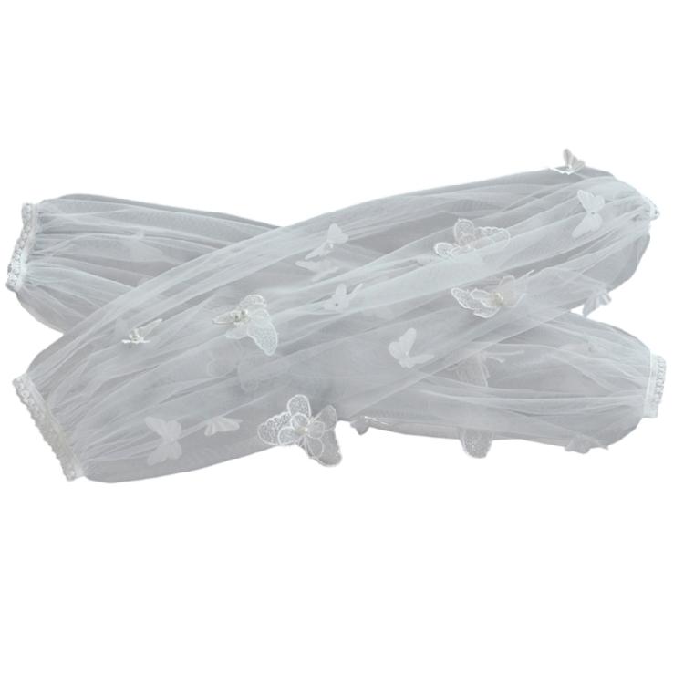 

Decorative Paired Arm Warmer False Cuffs Butterfly Tulle for Princess Dress False Sleeves Long Arm Covers белый