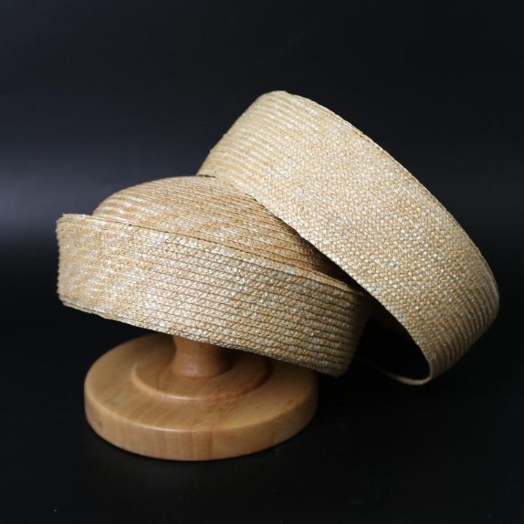 Spring And Summer Hand-Woven Straw Hat Berets High Quality Fine Wheat Straw Beach Sun Hats Women Retro Concave Shape Pillbox Hat