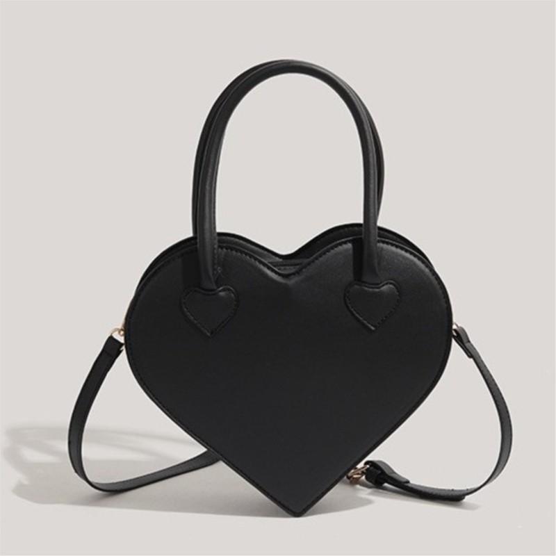 JIAERDI Harajuku Vintage Sweetheart Purse Women Black Leather Shoulder Bag Ladies Japanese Style Cute Handbag Y2K Crossbody Bag