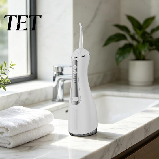 Cordless Dental Irrigator Electric Water Flosser, 3 Pressure Modes And 4 Nozzles Design, 330ml Capacity Orthodontic Oral Tank, Rechargeable