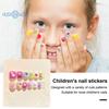 12Pcs Kids Cartoon False Nails - Cute Christmas Themed Pattern, Embossed Press On Nails, Self-adhesive Fake Nails DIY Art