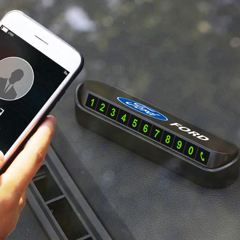 Car Styling Temporary Parking Card Phone Number Card Plate Telephone Number For Ford Fiesta EcoSport Ranger Mondeo Mustang FOCUS 2 3 4