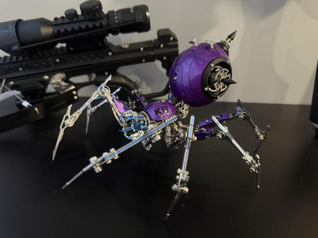 3D Metal Puzzle Assembly Toy Ornament Mechanical Spider Challenge High Difficulty Assembly Model Special Gift