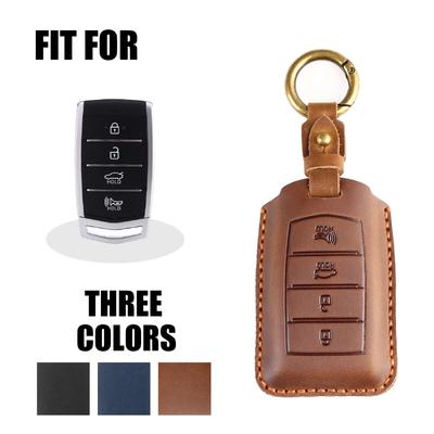 GUSHIBEI Genuine Leather Car Key Case Cover For Hyundai Genesis Rohens