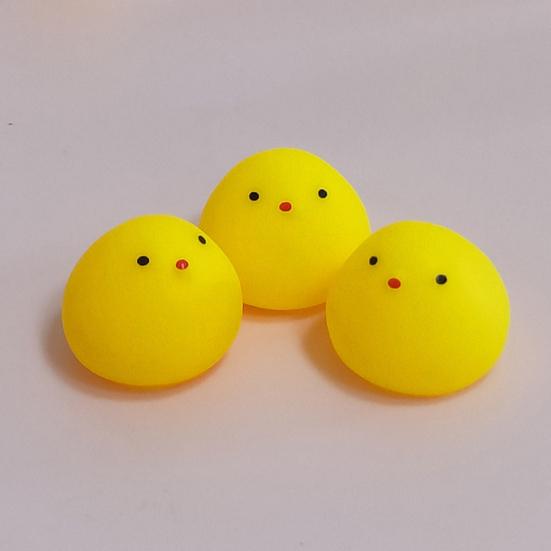 10Pcs Rabbit Squeaky Toy Soft Sound Device Comfortable Flexible Baby Shower Toy Decompression Boredom Relief Cute Yellow Chicken Stress Relief