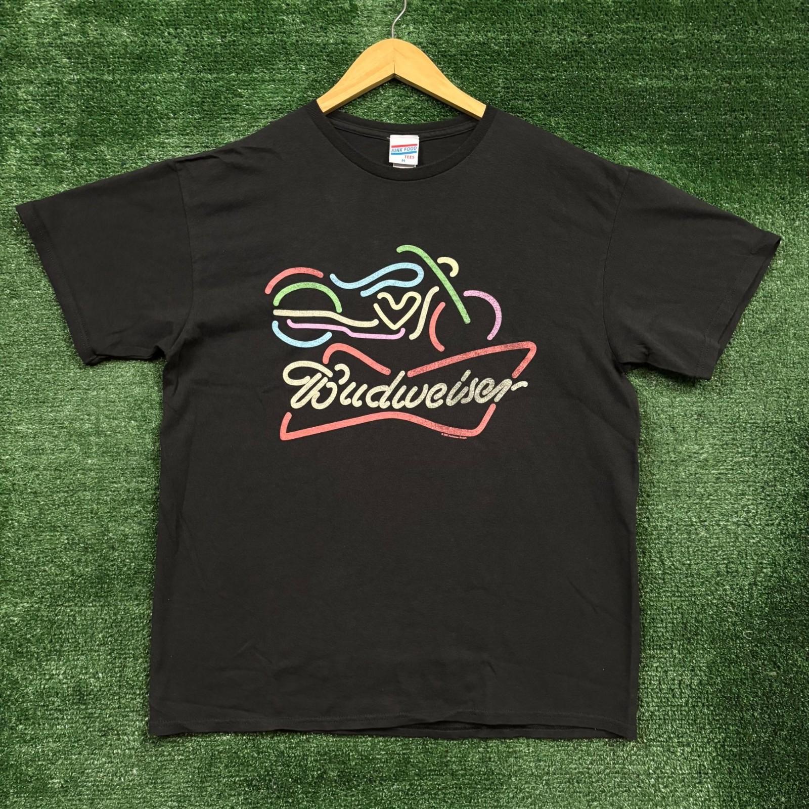 Budweiser Beer LED Motorcycle Sign Size Medium Unisex T-Shirt S