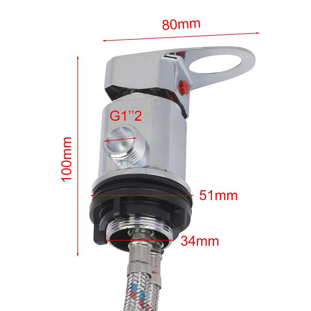 Stainless Steel RV Shower Mixer Tap Outlet Steel Tails 400 Mm With 12mm Guest/Whale Push Fit End G 1/2'' Outlet