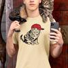 Cat Wearing Baseball Cap Tee - Funny Kitty Graphic Shirt