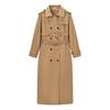 Damen Lang Trenchcoat Doppelter Gürtel Street Style Lockerer Schnitt 2025