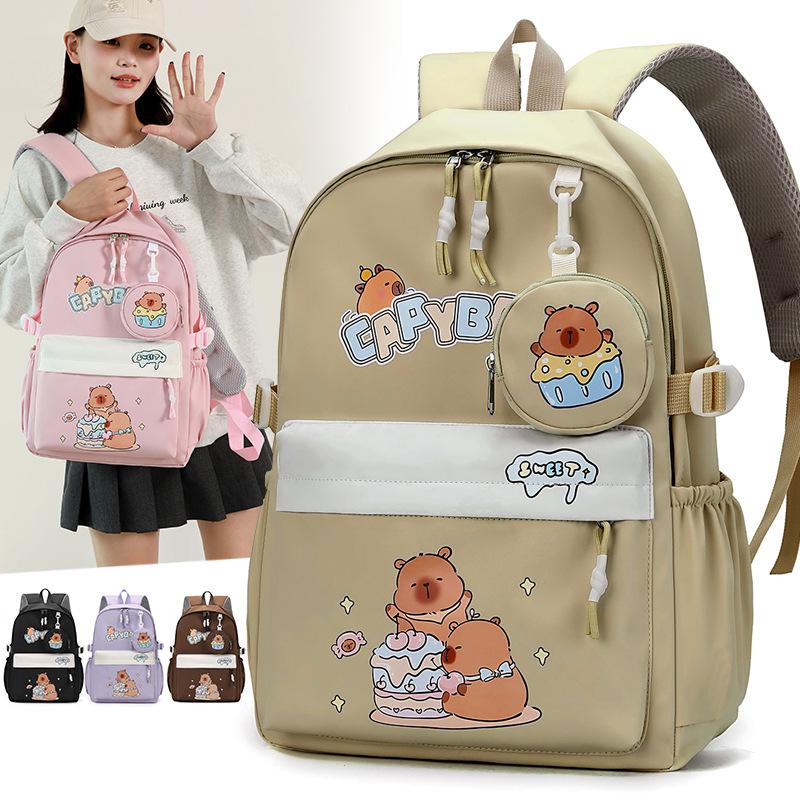 Capybara Backpack Students School Bag Cartoon Bookbag Laptop Travel Rucksack Outdoor Boy Girl Gifts