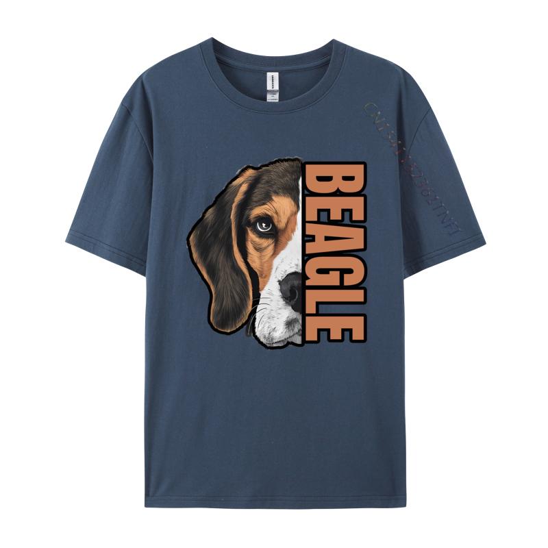 Beagle HalfFace Tshirt Gift TShirt Youthful T Shirts For Men Cotton Tops  Tees Street Cheap Pop Art