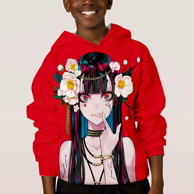 KPop Lovci démonů Dětské Hip-hopové Zábavné Vzorové Oblečení Móda Ležérní Volné Dětské Topy Dětské Chlapecké Mikiny s Kapucí