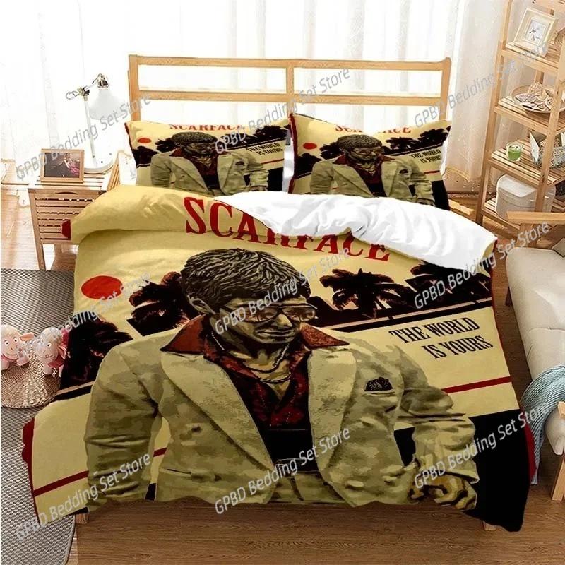 Tony Montana Scarfaces Bedding Set Single Twin Double Queen King Cal King Size Bed Linen Set