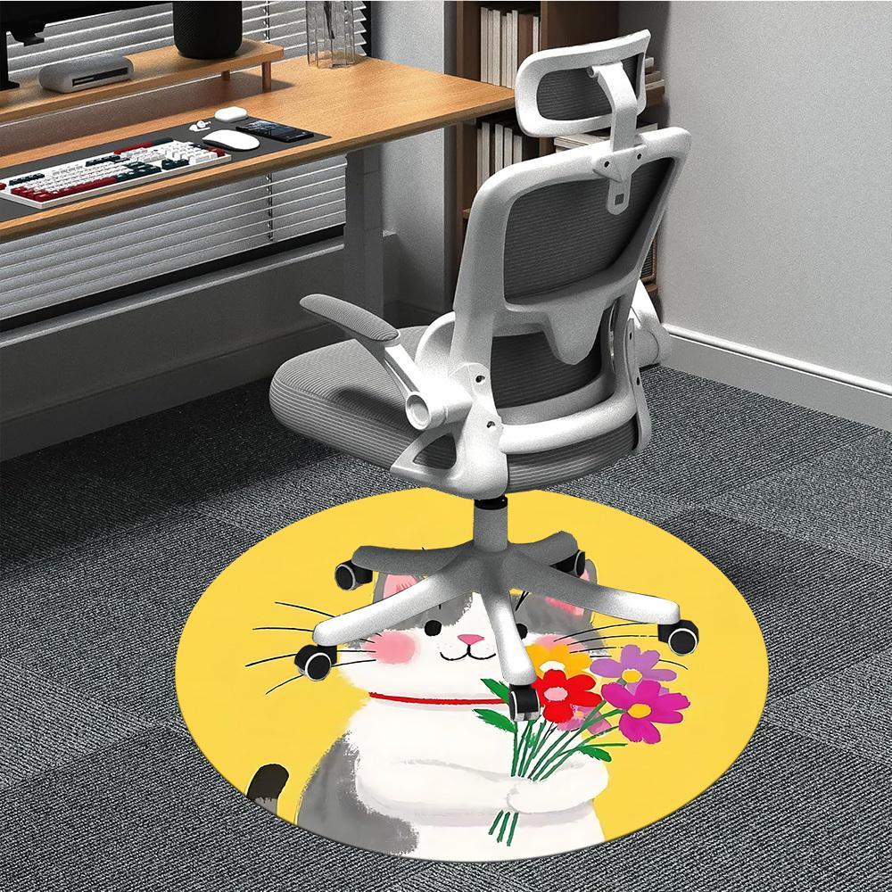 

1pc Cat Flowers Chair Carpet for Office, Perfect for Office, Holiday Party Decoration Choice yy260314073 80cm by 80cm