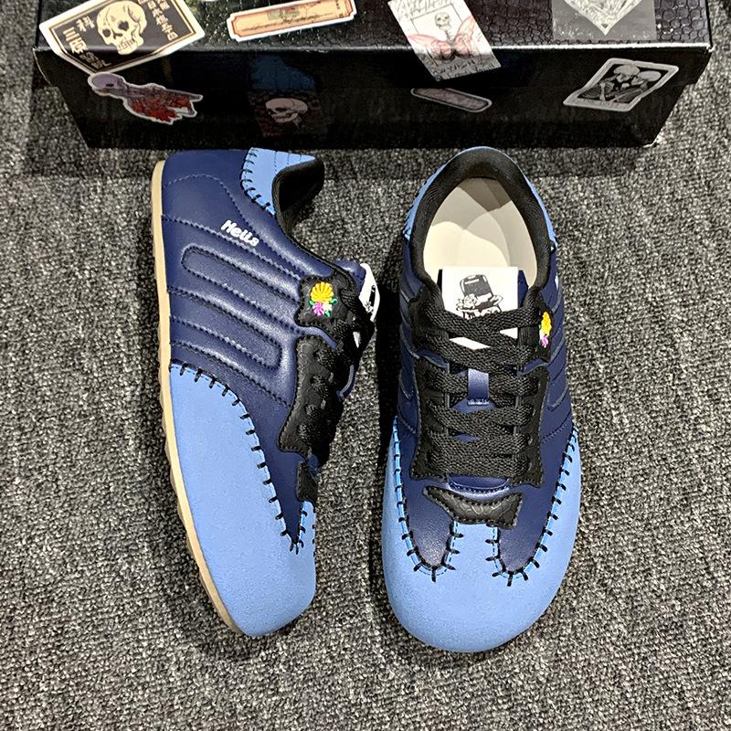 

Весна ретро ручная строчка новая универсальная цветовая гамма повседневная спортивная обувь кеды 40 синий