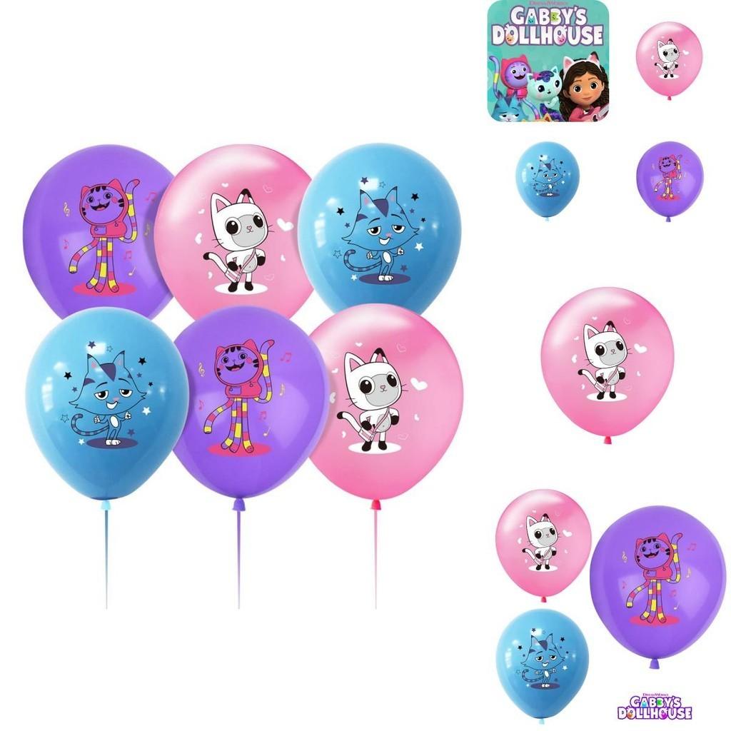Gabby Dollhouse Themed Party Balloons 12 Inch Latex Balloons Assorted Colors With Logo Printing