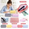 Stripe Pattern Pen Pouch Large Capacity Makeup Pouch New Pen Bag  School Supplies