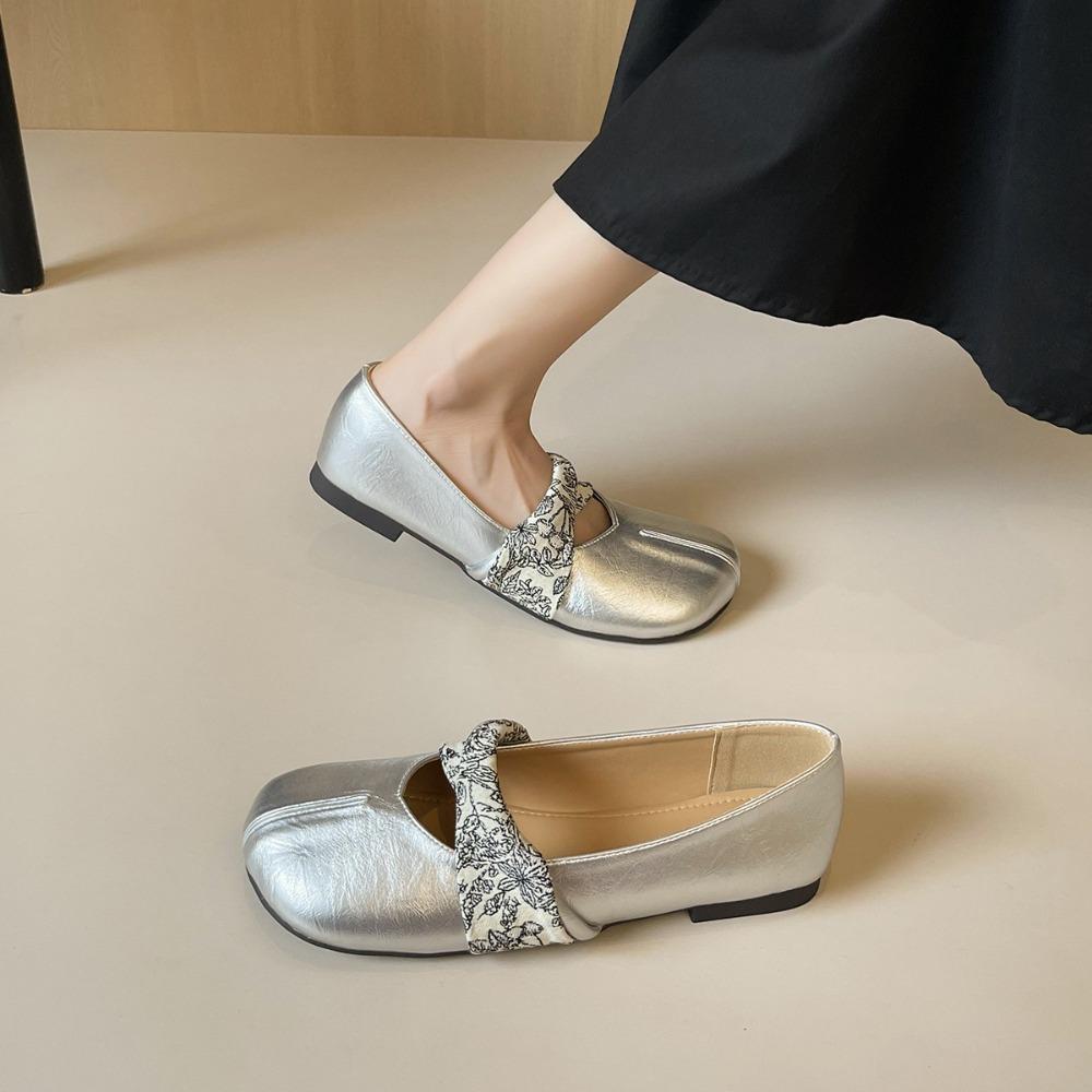 Flat Shoes Round Head Single Shoes Women's Shallow Mouth Flat Mary Jane Shoes for Woman