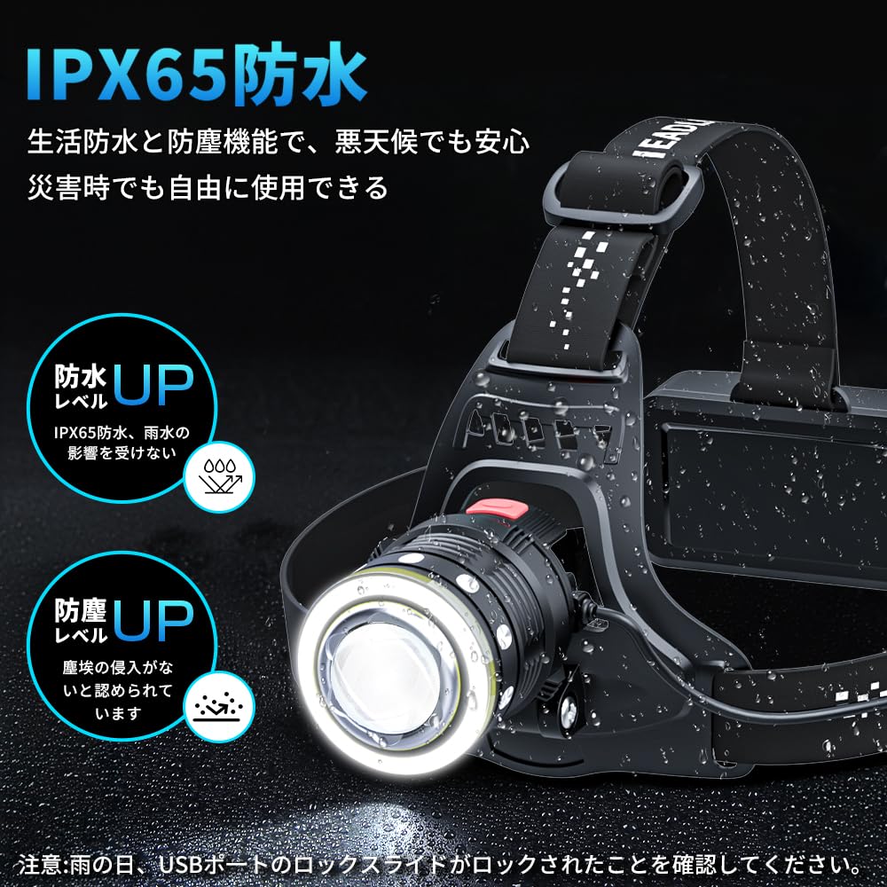 6200 4 Lighting IPX65 Waterproof and USB Adjustable Battery Level Perfect for Night Power Outage and Disaster Includes Japanese Instruction Manual