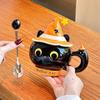 Creative Halloween gift magic hat cat ceramic mug with lid for girls practical mug souvenir gift box