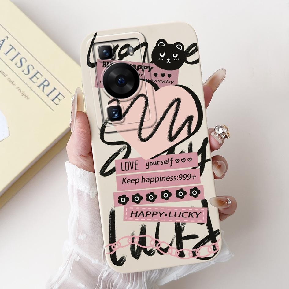 For Huawei P60 Pro Case MNA-LX9 Cover Cute Cartoon Rabbit Panda Soft Liquid Silicone Protective Cover For HuaweiP60 P60 Art Capa
