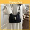 Chic Lock Buckle Saddle Bag 2024 Spring New Simple Fashion Shoulder Bag For Women