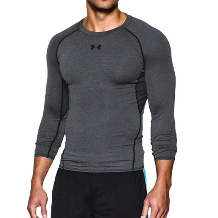 Under Armour Hg Armour Long Sleeve Compression Shirt Men tops Gray 1257471-090