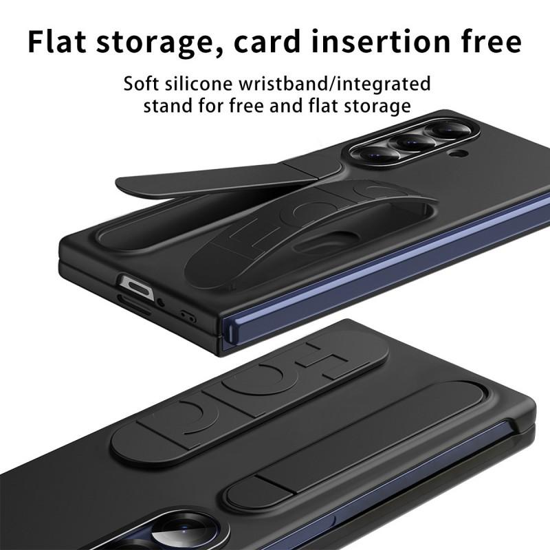 Ultra Thin Magnetic Stand Phone Case With Wrist Strap Galaxy Z Fold8 Fold7 Fold6 Fold5 Compatible PC Shell Screen