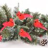 Christmas Bird Ornaments 12 Pieces Small Red Nature Craft With Metal Clip Red Christmas Ornaments Birds For Park Garden Backyard
