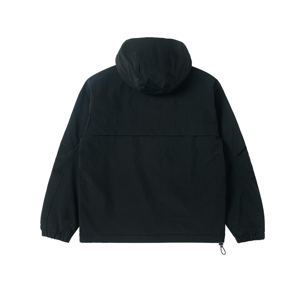New Balance Solid Color Fleece Lined Casual Outdoor Hooded Multi Pocket Jackets & Coats Men's Black AMJ41327-BK